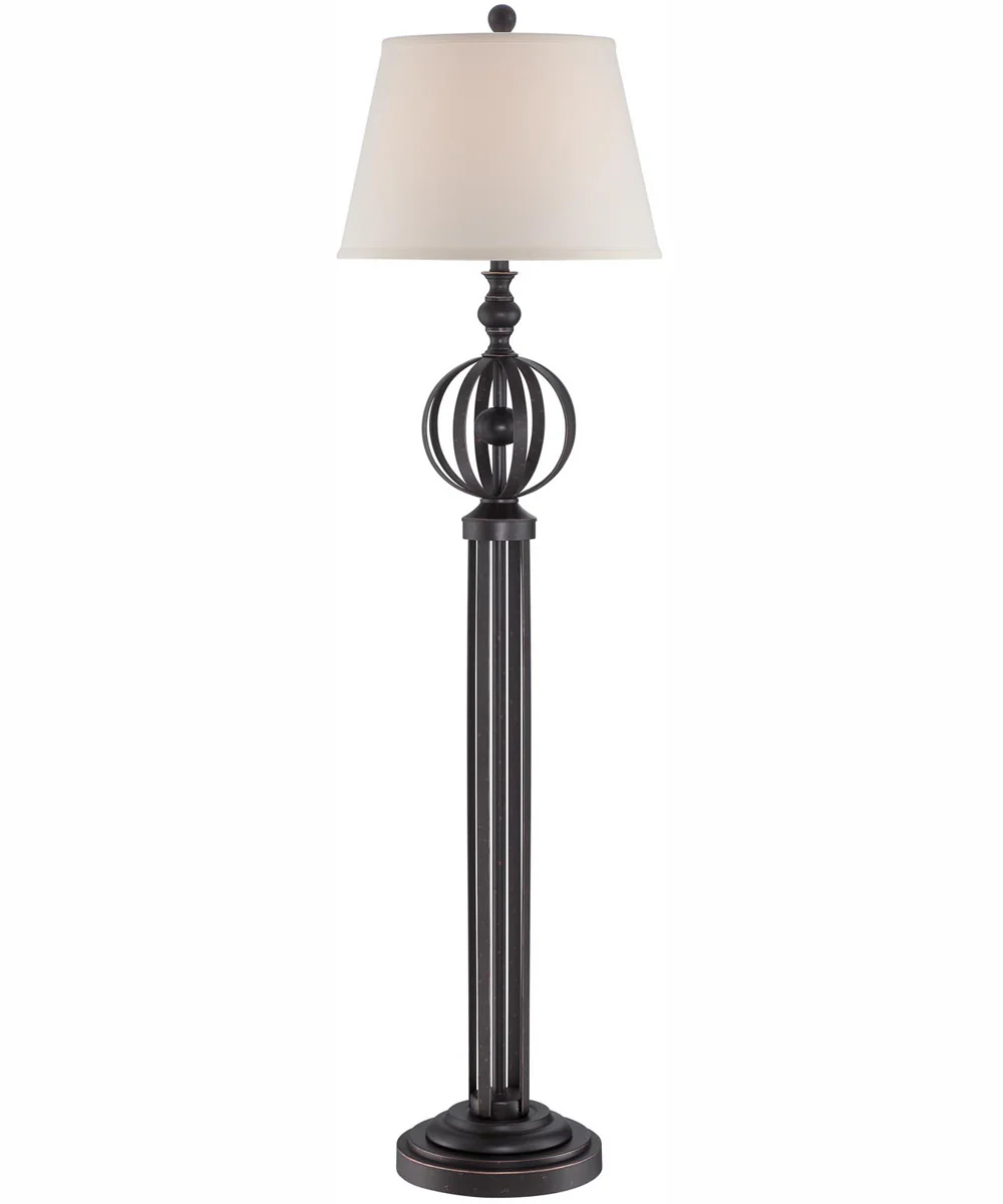Marquette 1-Light Floor Lamp Dark Bronze/Fabric Shade