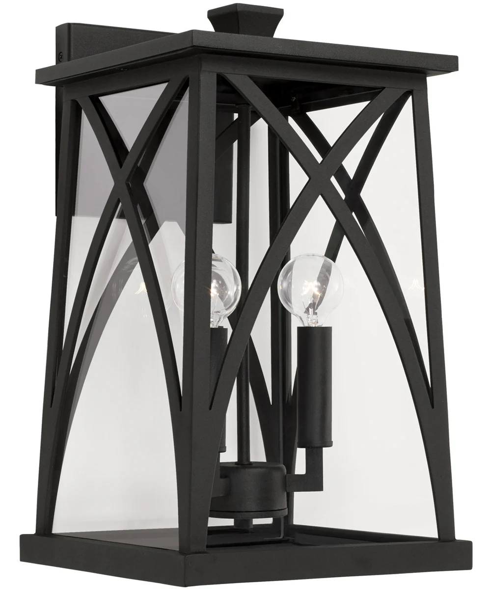 Marshall 3-Light Outdoor Wall-Lantern Rain or Shine - Black