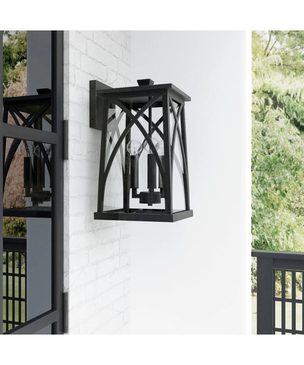 Marshall 3-Light Outdoor Wall-Lantern Rain or Shine - Black - Image 2