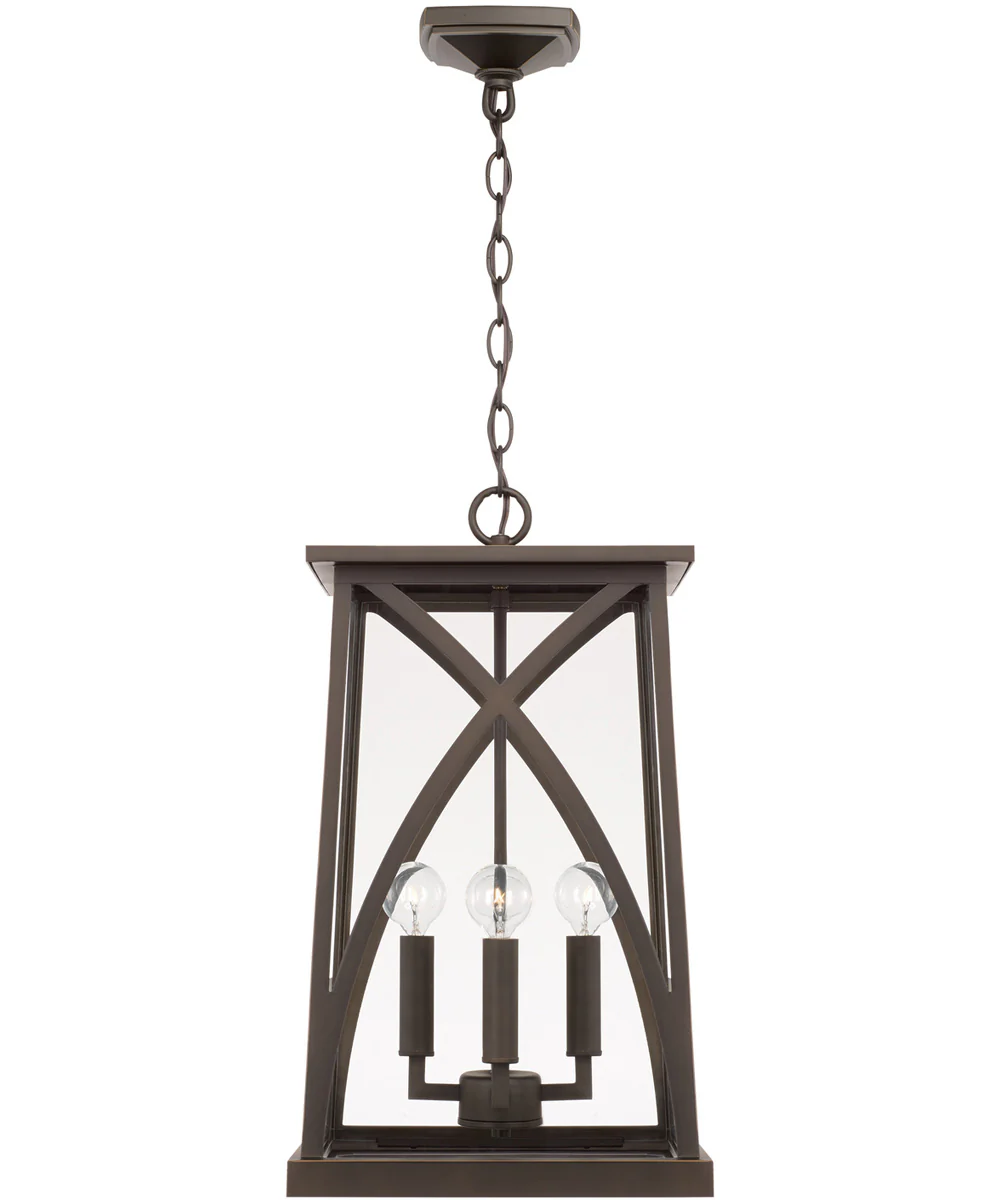 Marshall 4-Light Outdoor Hanging-Lantern Rain or Shine - Oiled Bronze - Image 3