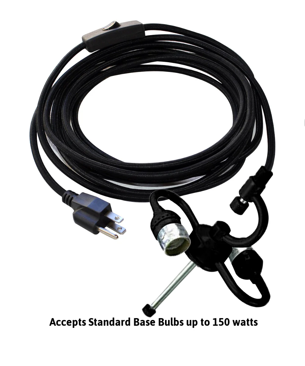 MAST Plug In Wall Mount Pendant, 2 Light Black Cord/Arm with Diffuser, Rounded Corner Square Oatmeal Drum Shade, 12"W - Image 7