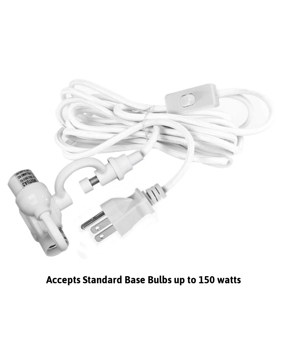 MAST Plug-In Wall Mount Pendant, 2 Light White Cord/Arm with Diffuser, Rounded Corner Square Oatmeal Drum Shade 14"W - Image 4