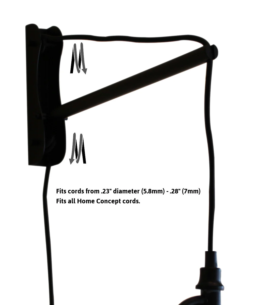 MAST Plug-In Wall Mount Pendant, 2 Light White Cord/Arm with Diffuser, Rounded Corner Square Oatmeal Drum Shade 14"W - Image 4