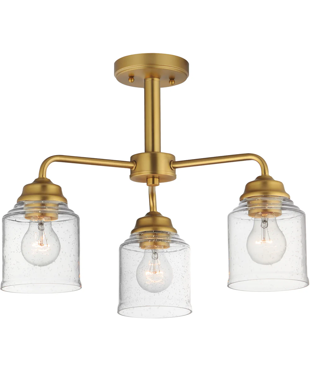 Acadia 3-Light Semi-Flush Mount/Chandelier Natural Aged Brass