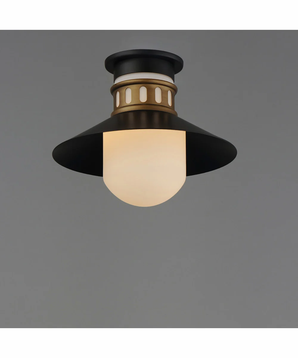 Admiralty 1-Light Outdoor Flush Mount Black / Antique Brass - Image 2