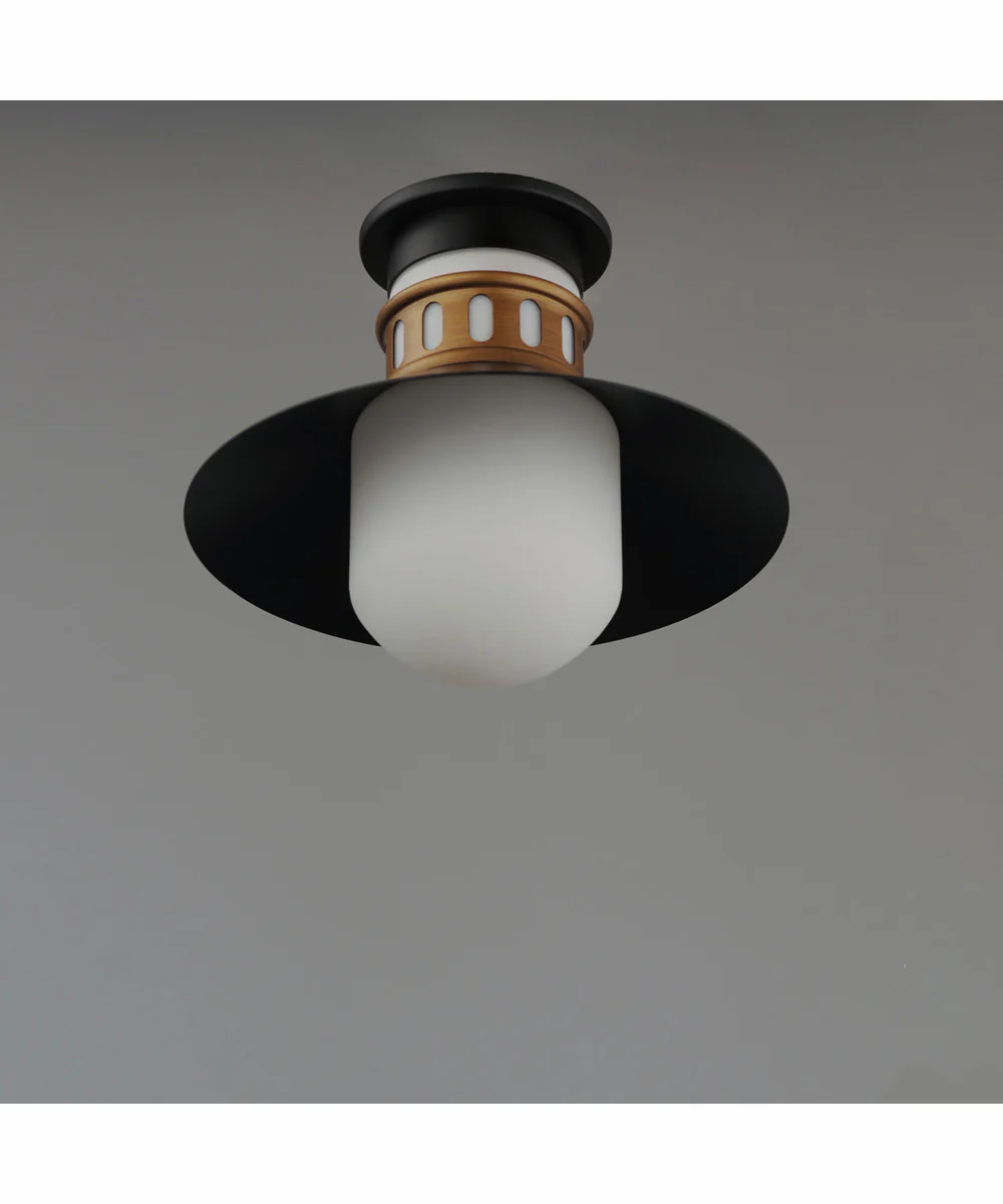 Admiralty 1-Light Outdoor Flush Mount Black / Antique Brass - Image 3