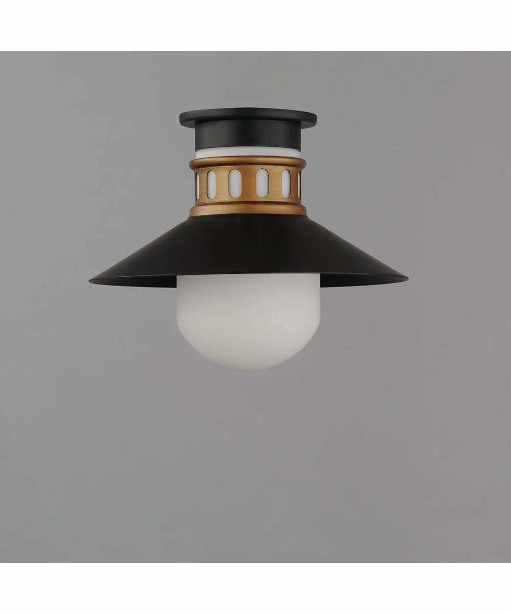 Admiralty 1-Light Outdoor Flush Mount Black / Antique Brass - Image 4