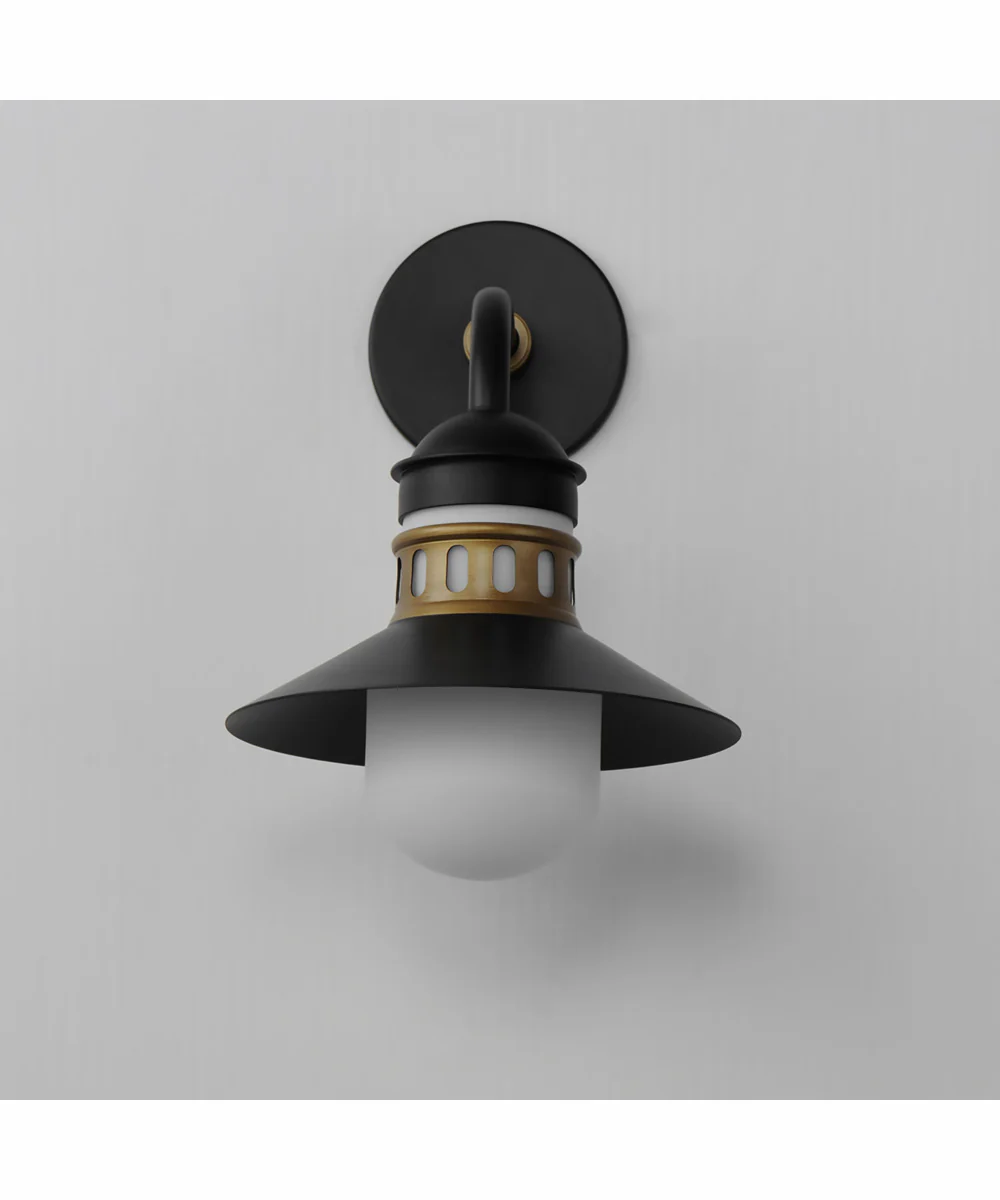 Admiralty 1-Light Outdoor Wall Sconce Black / Antique Brass - Image 2
