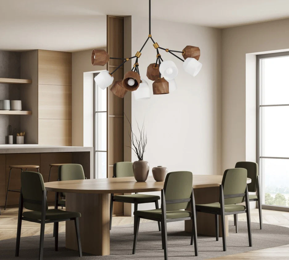 Akimbo 12-Light Pendant W LED Bulbs Dark Bronze/Antique Brass - Image 2