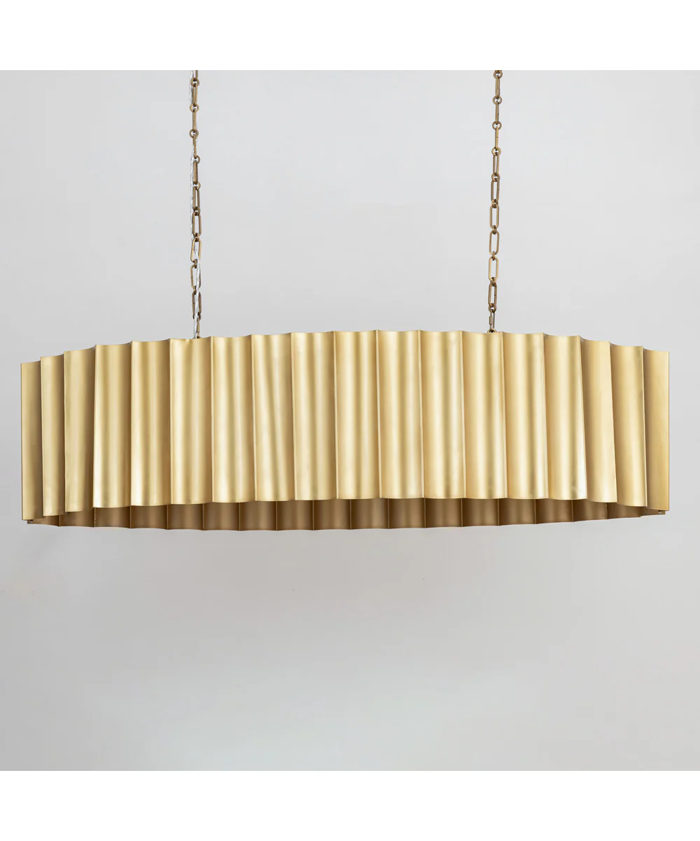 Allegra 5-Light Linear Pendant Weathered Brass - Image 2