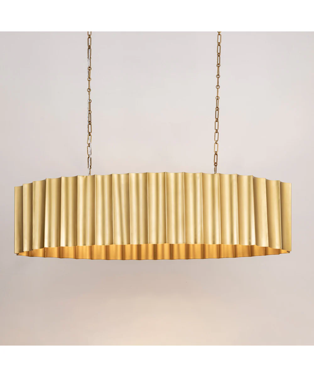 Allegra 5-Light Linear Pendant Weathered Brass - Image 3