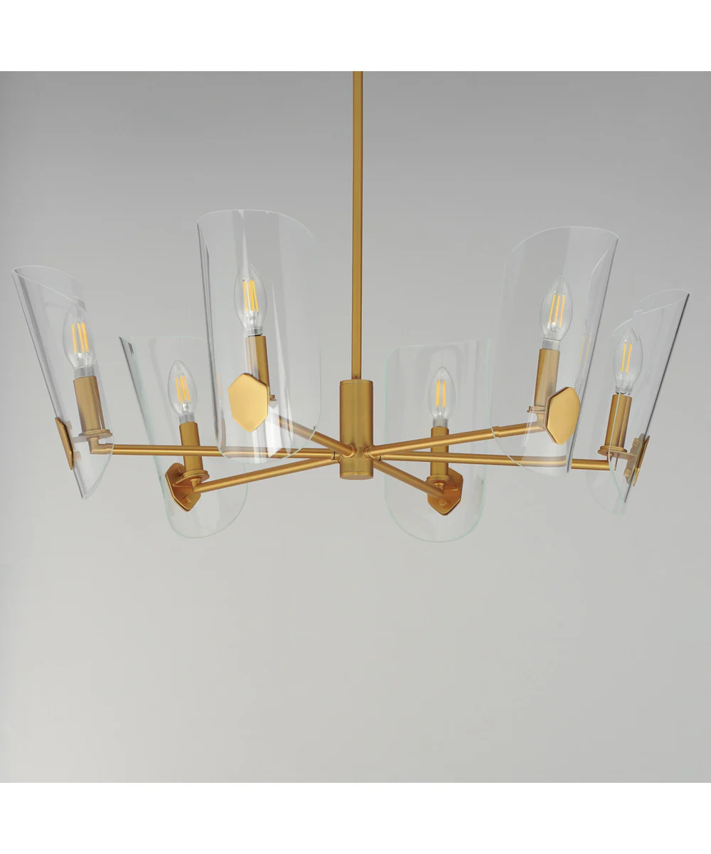 Armory 6-Light Chandelier Natural Aged Brass - Image 2