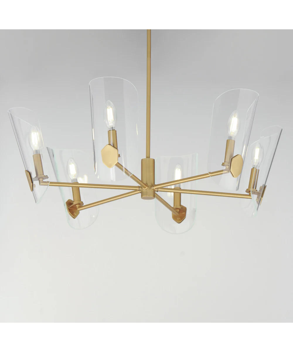 Armory 6-Light Chandelier Natural Aged Brass - Image 3