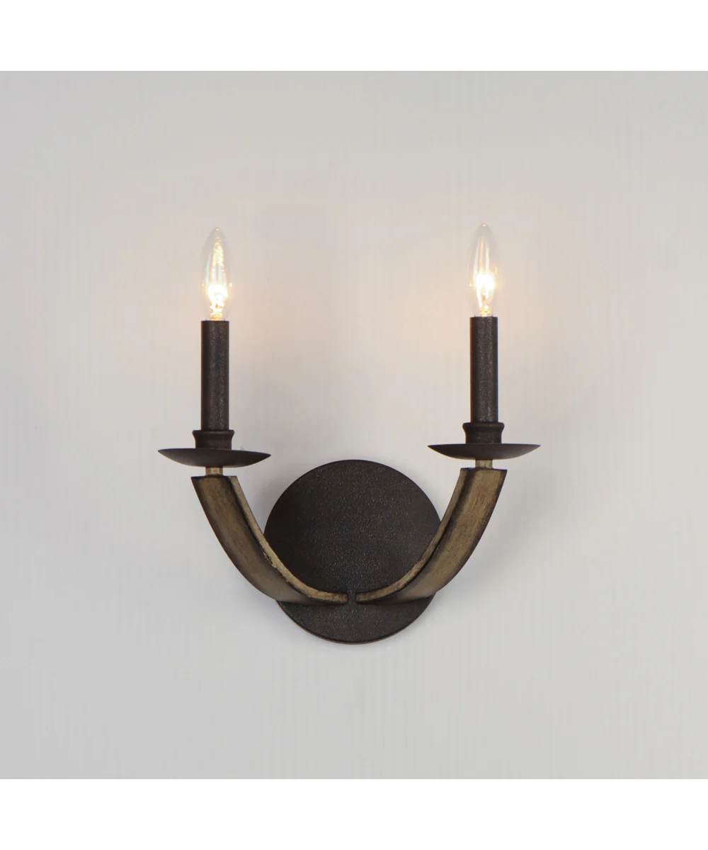 Basque 2-Light Wall Sconce Driftwood/Anthracite - Image 3