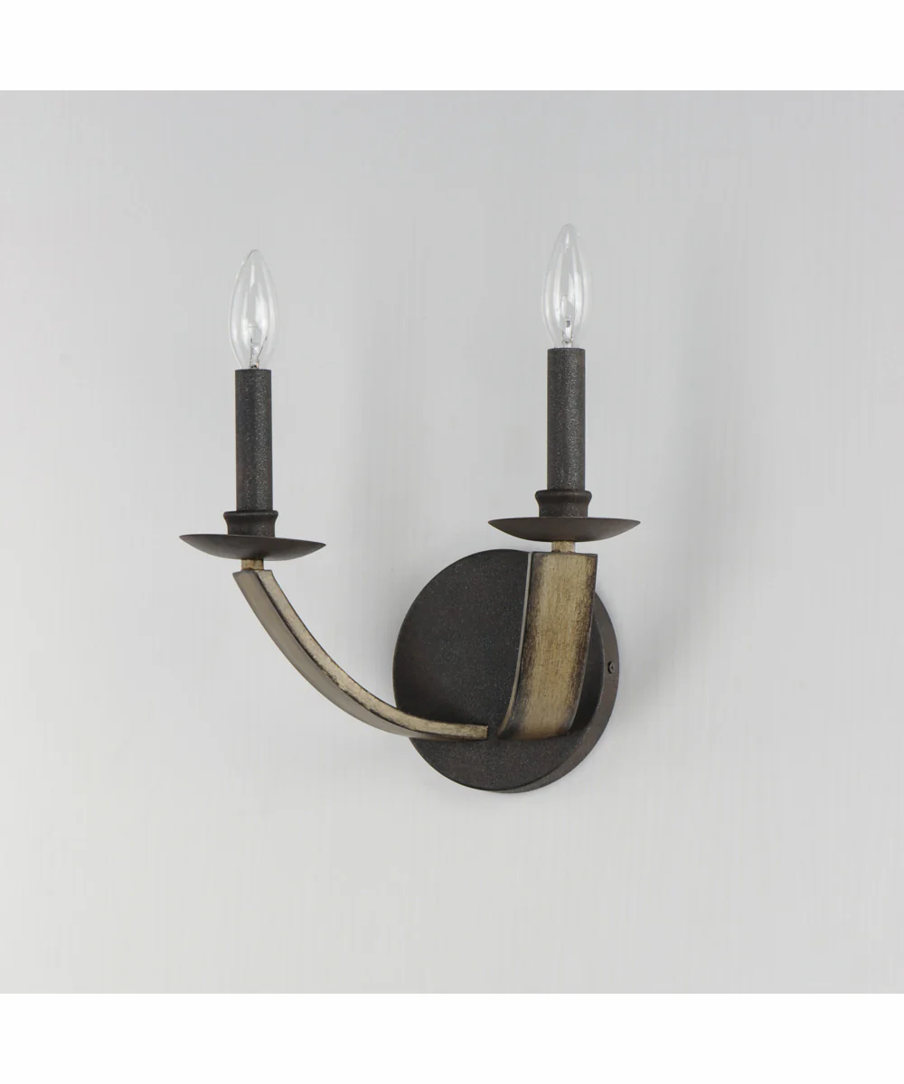 Basque 2-Light Wall Sconce Driftwood/Anthracite - Image 4