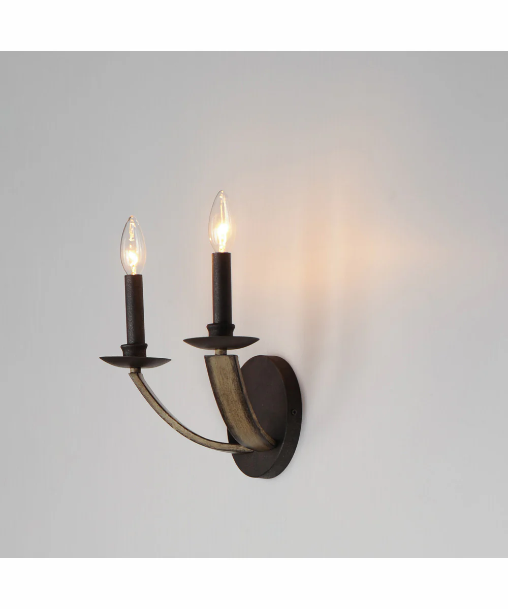 Basque 2-Light Wall Sconce Driftwood/Anthracite - Image 6