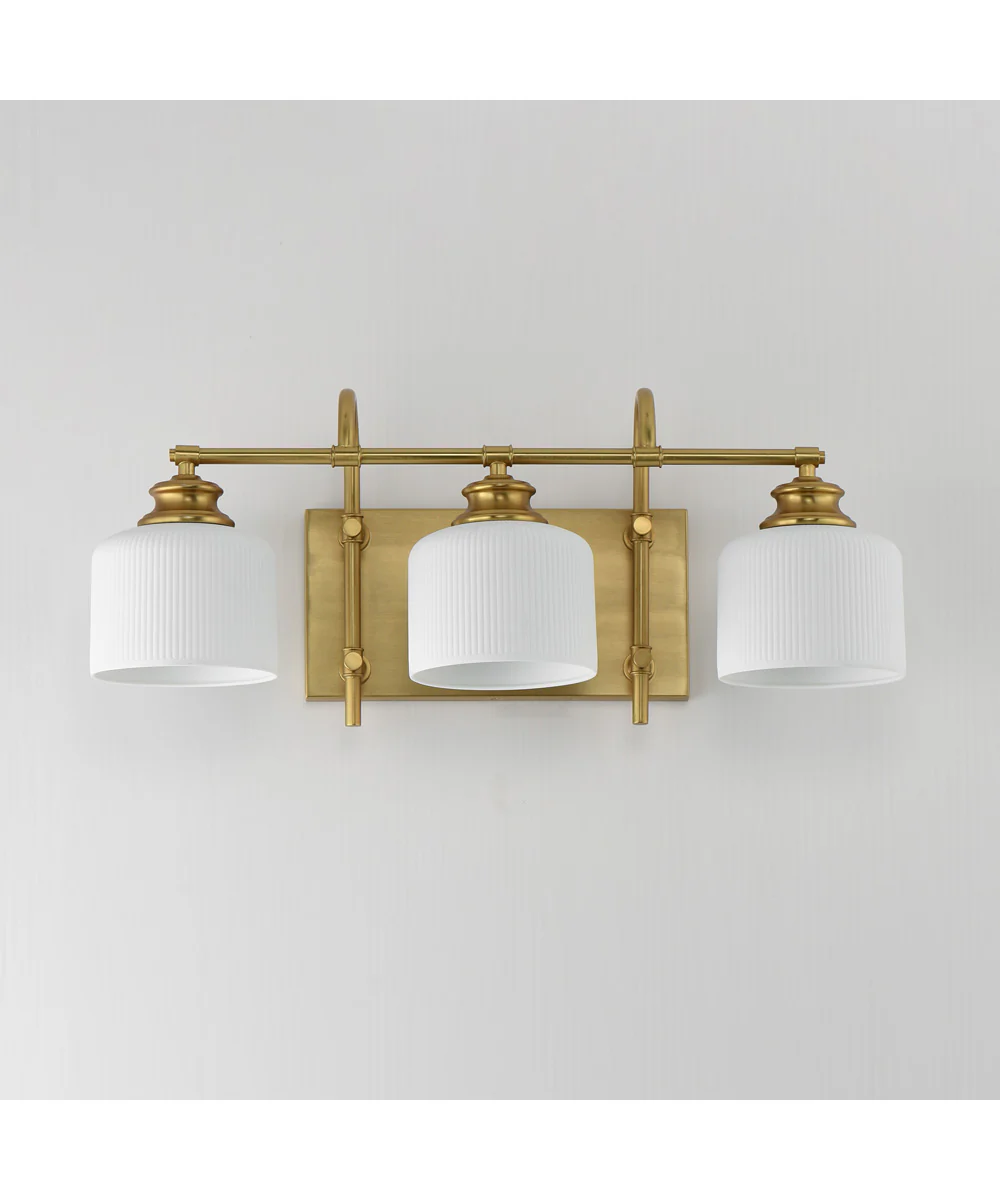 Bisque 3-Light Bath Vanity Natural Aged Brass - Image 2
