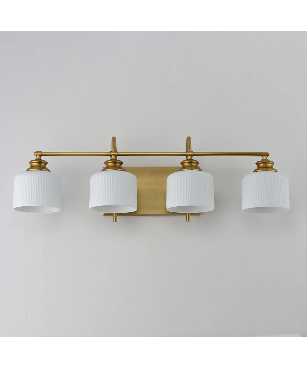 Bisque 4-Light Bath Vanity Natural Aged Brass - Image 2