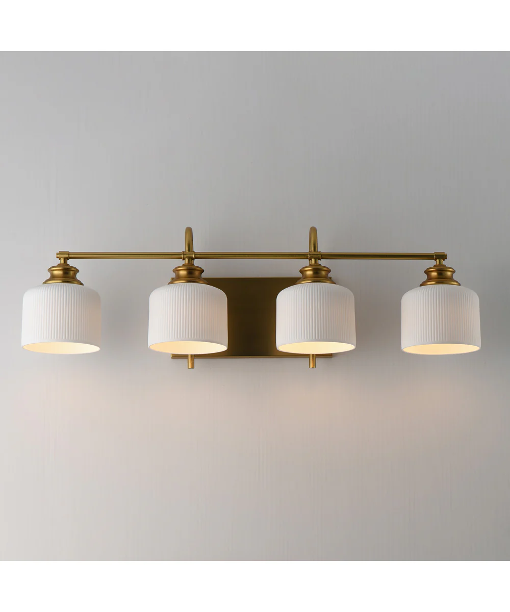 Bisque 4-Light Bath Vanity Natural Aged Brass - Image 3