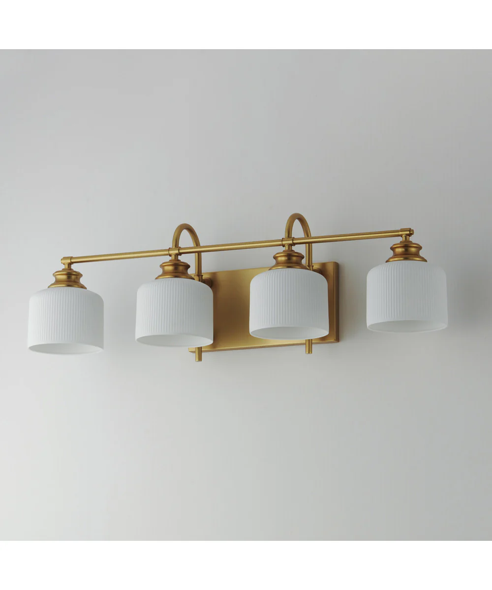 Bisque 4-Light Bath Vanity Natural Aged Brass - Image 4
