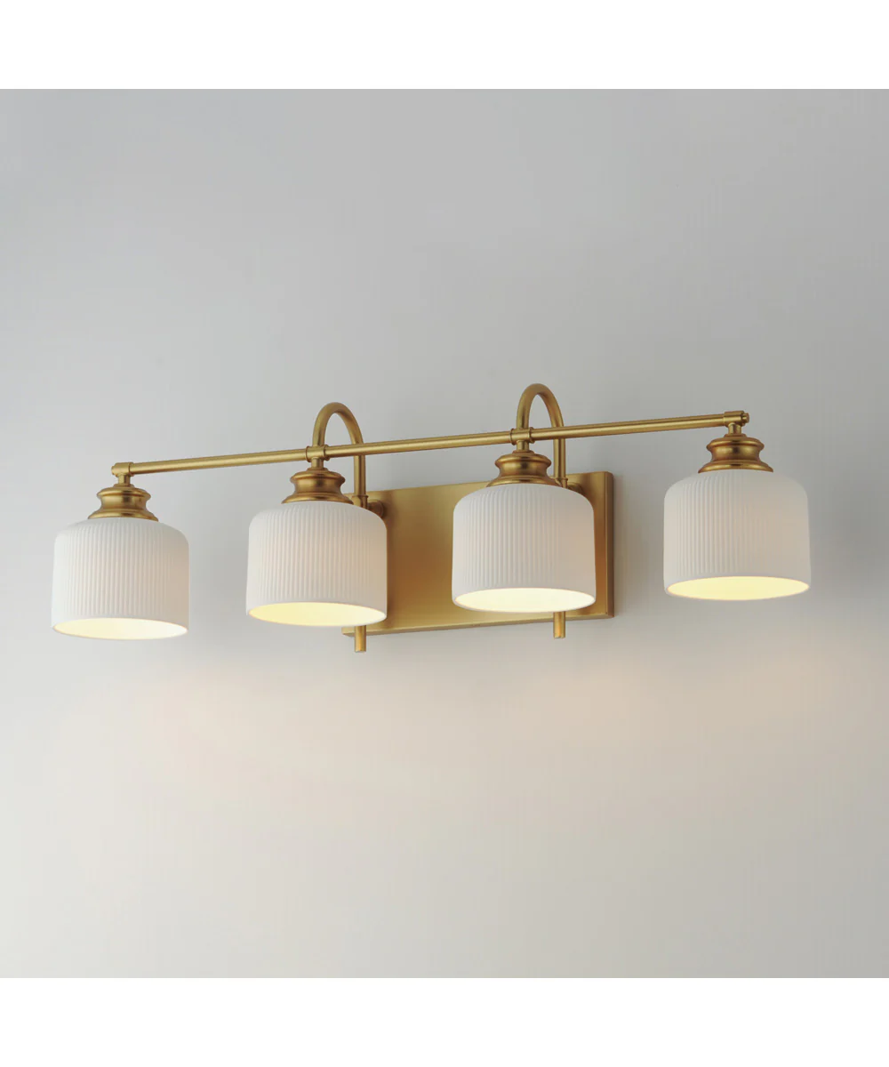 Bisque 4-Light Bath Vanity Natural Aged Brass - Image 5