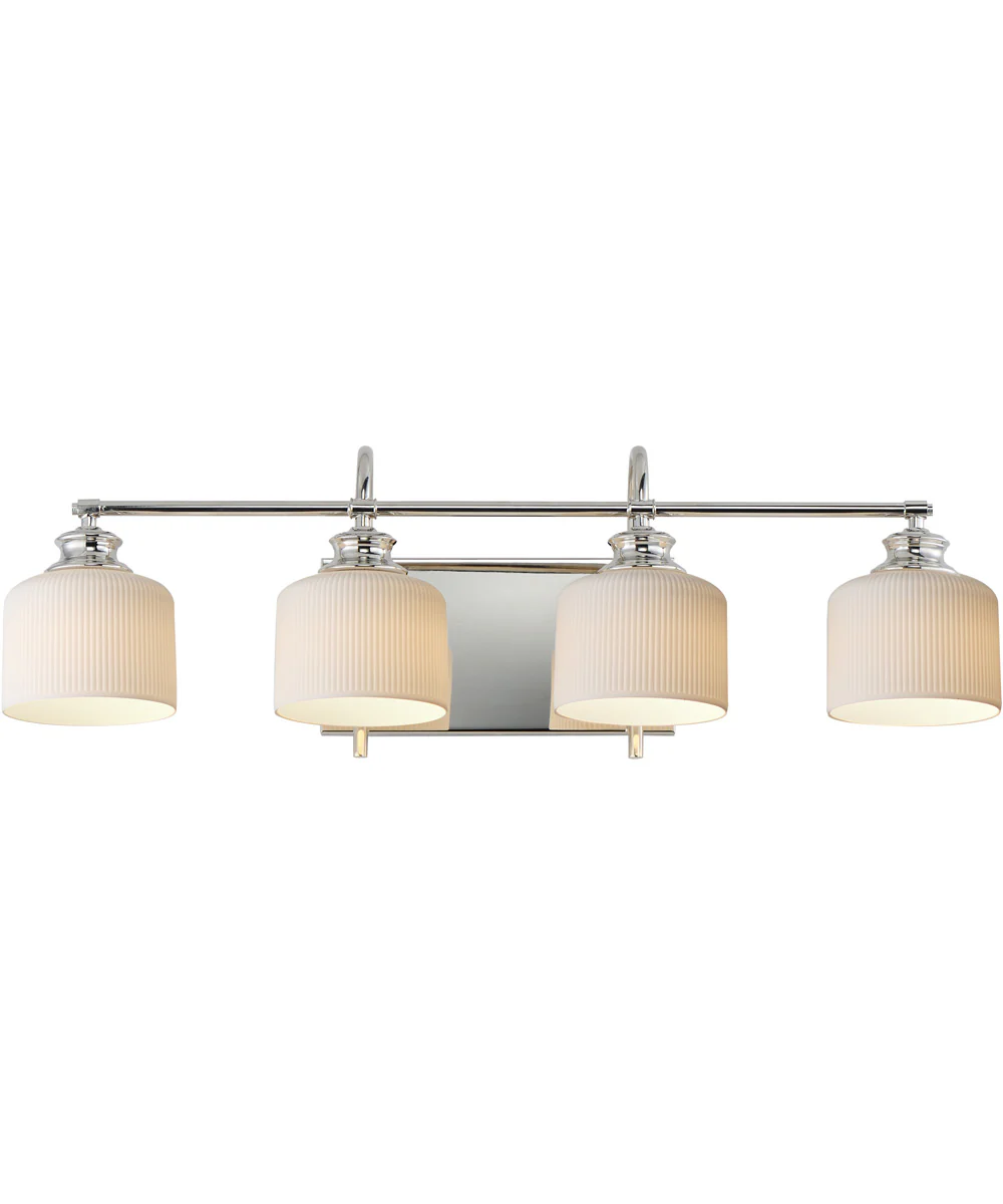 Bisque 4-Light Bath Vanity Polished Nickel