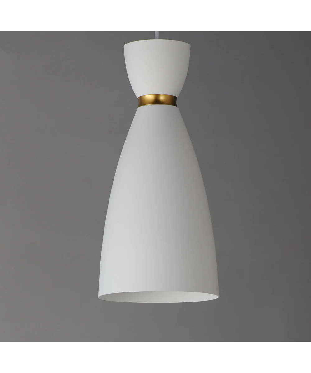 Carillon 1-Light Elongated Mini Pendant White/Satin Brass - Image 5