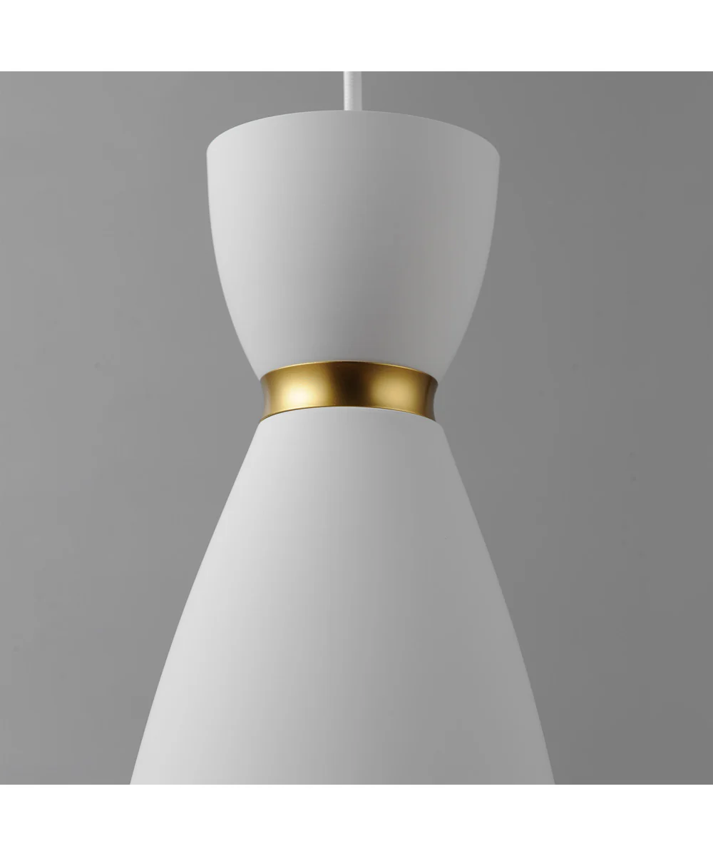Carillon 1-Light Elongated Mini Pendant White/Satin Brass - Image 6