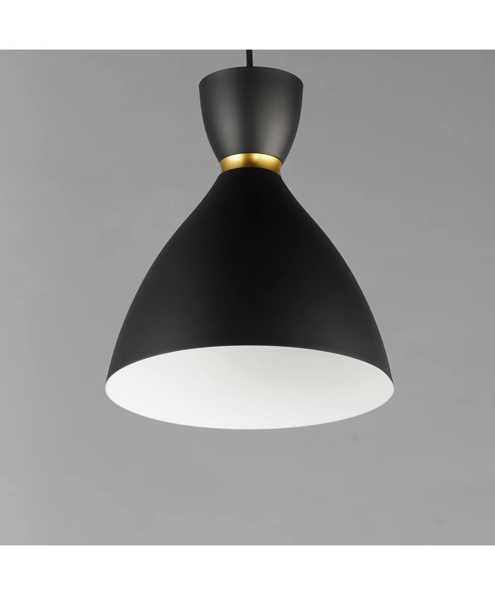 Carillon 11 inch Mini Pendant Black / Satin Brass - Image 3