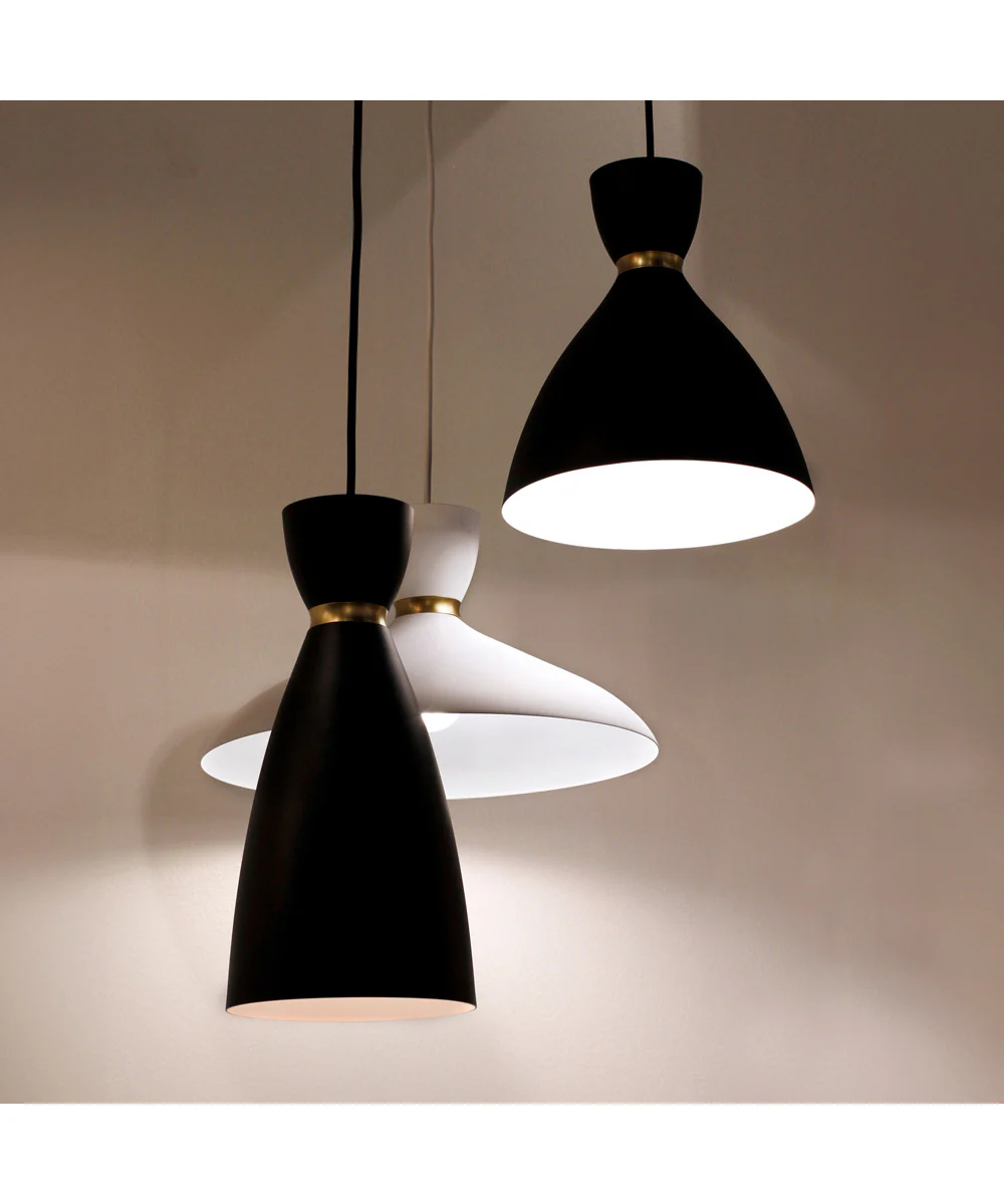 Carillon 11 inch Mini Pendant Black / Satin Brass - Image 6