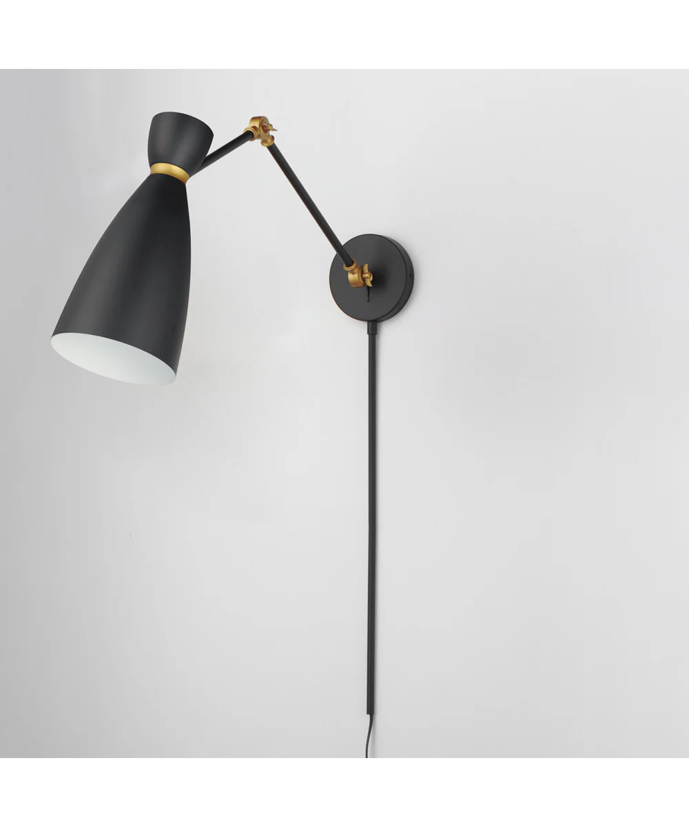 Carillon Articulating Wall Sconce Black / Satin Brass - Image 4