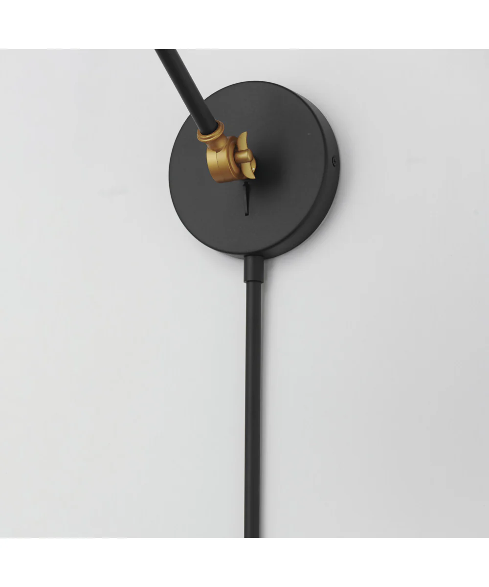 Carillon Articulating Wall Sconce Black / Satin Brass - Image 5