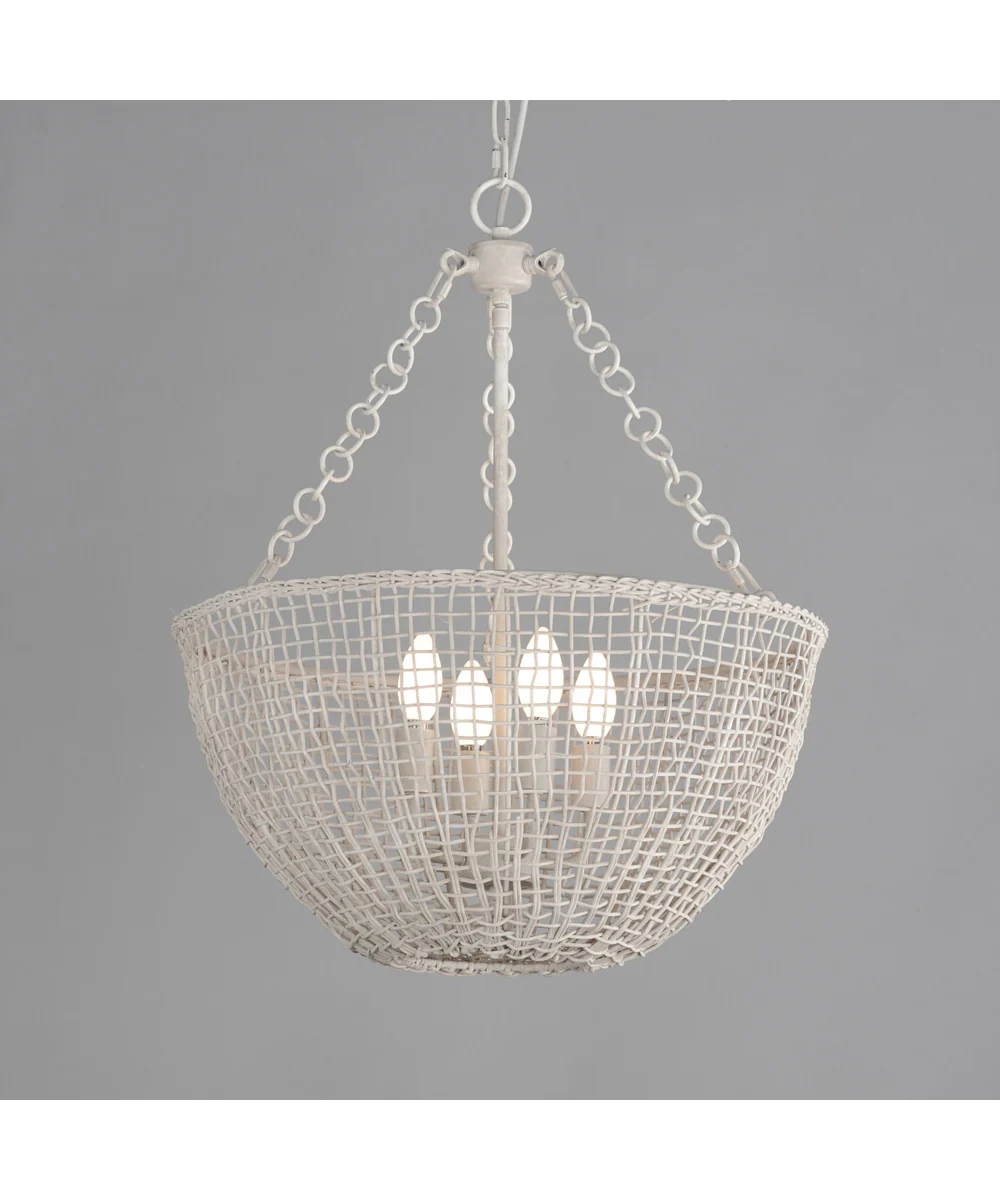 Cestino 4-Light Pendant Weathered White - Image 3