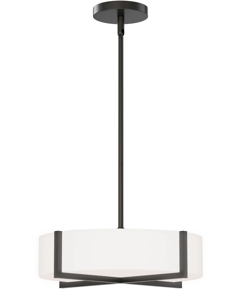 Dexter 15 inch LED Flush Mount/ Pendant Convertibie Black
