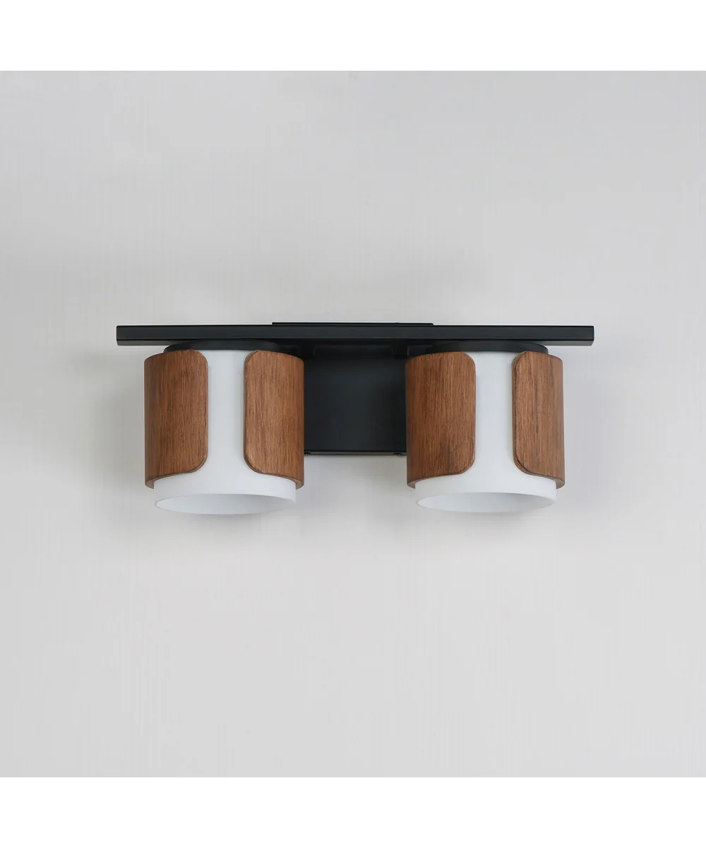 Draughtsman 2-Light Bath Vanity Walnut / Black - Image 2