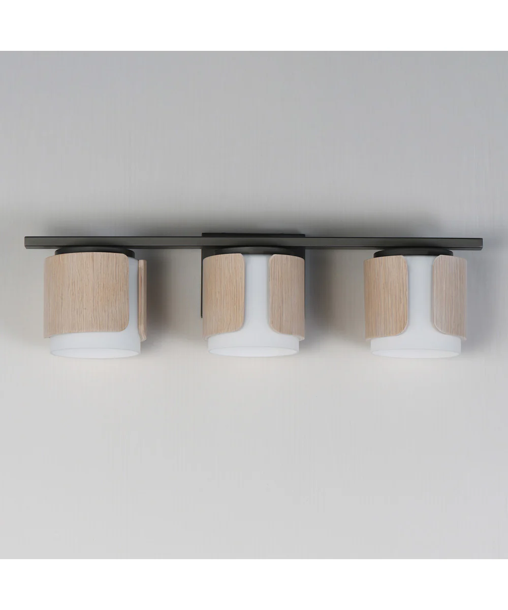 Draughtsman 3-Light Bath Vanity Natural Wood/Charcoal - Image 2