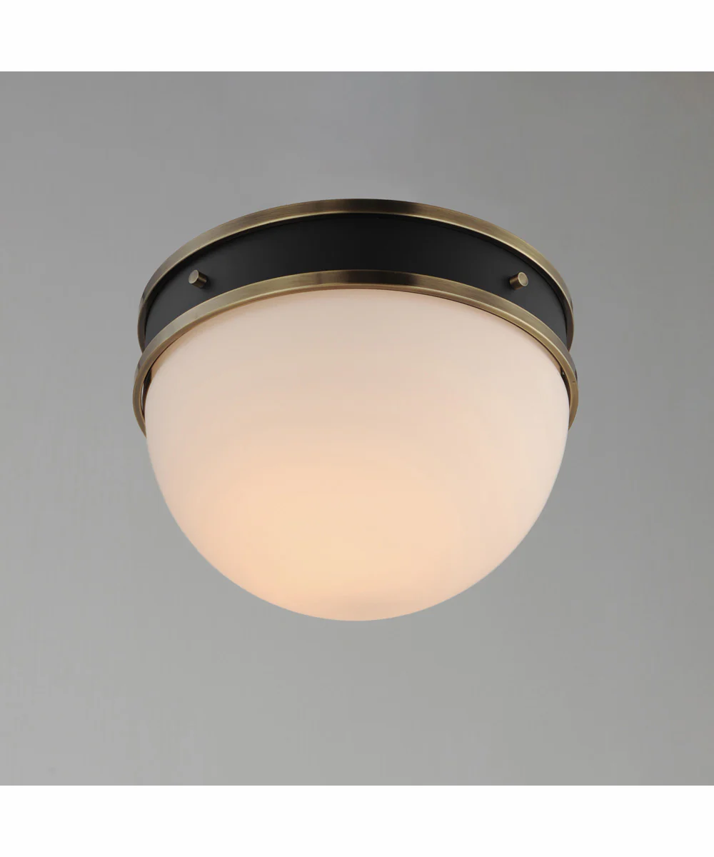 Duke 1-Light Flush Mount Black/Weathered Brass - Image 2