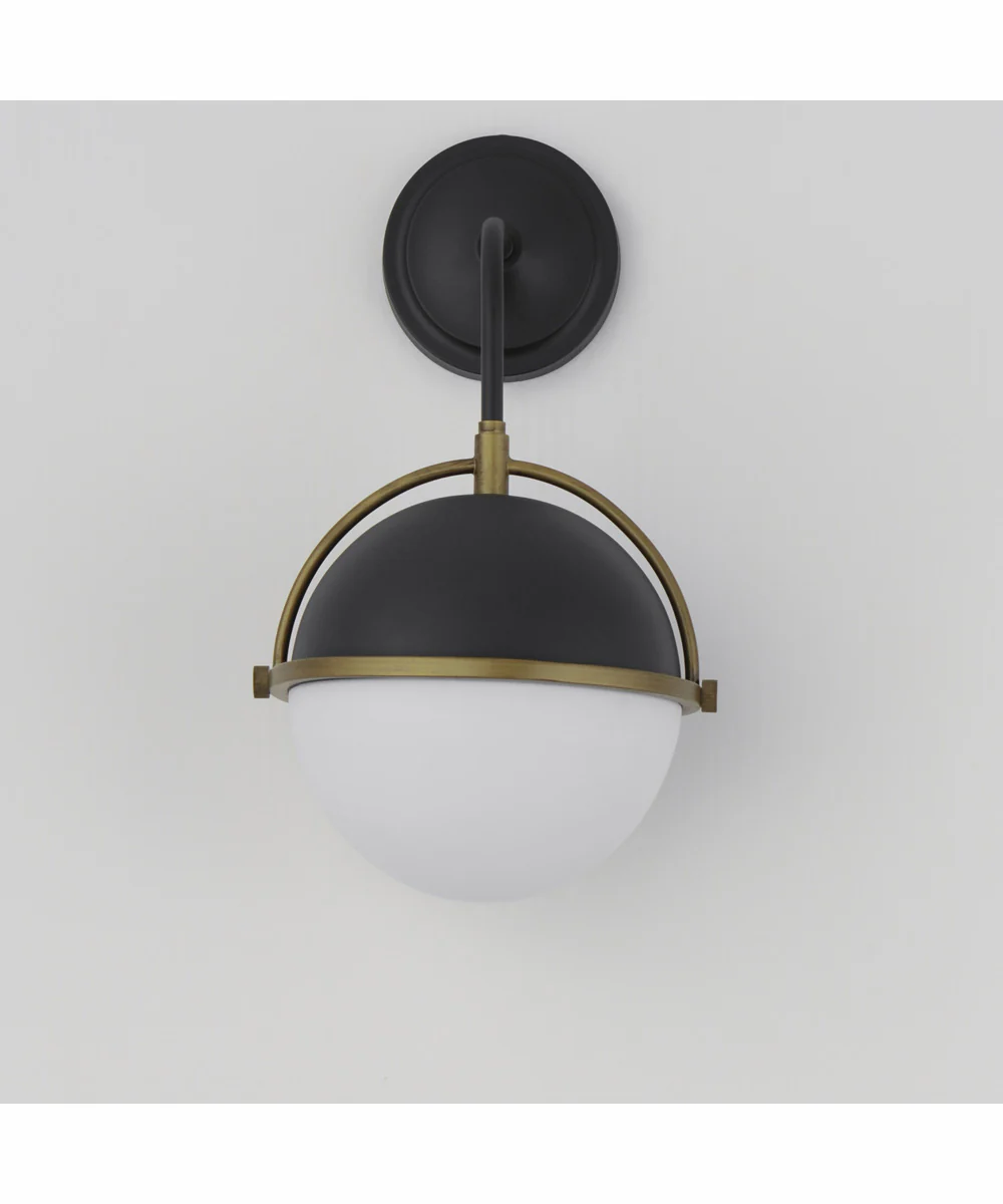 Duke 1-Light Outdoor Wall Sconce Black/Weathered Brass - Image 2