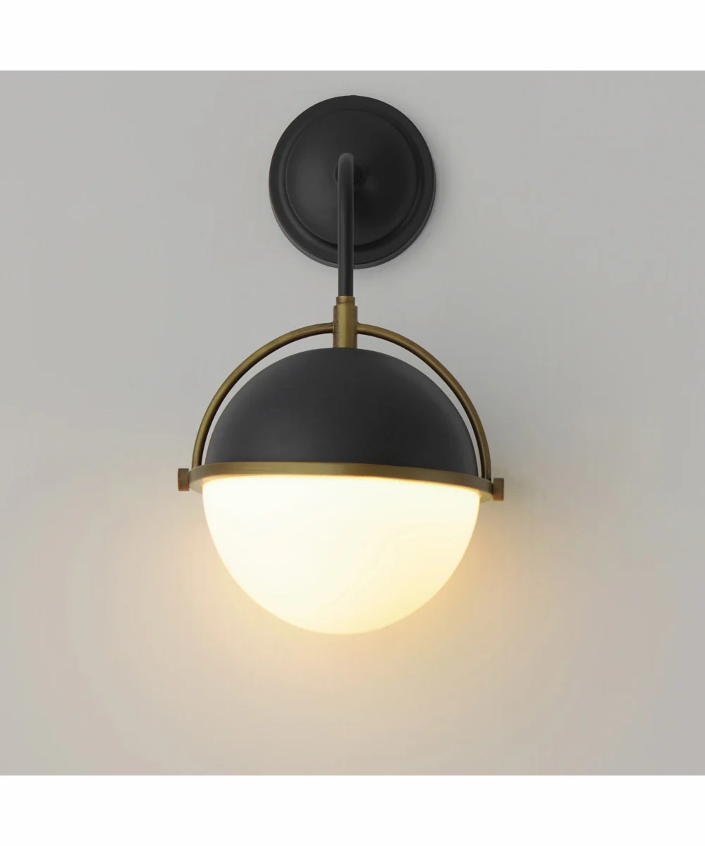 Duke 1-Light Outdoor Wall Sconce Black/Weathered Brass - Image 3