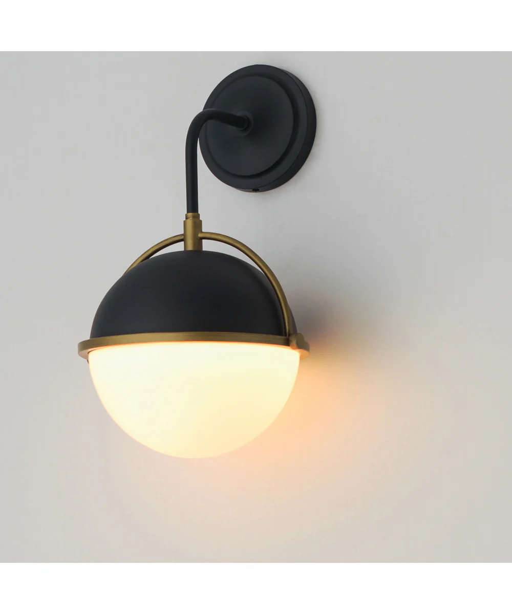 Duke 1-Light Outdoor Wall Sconce Black/Weathered Brass - Image 4