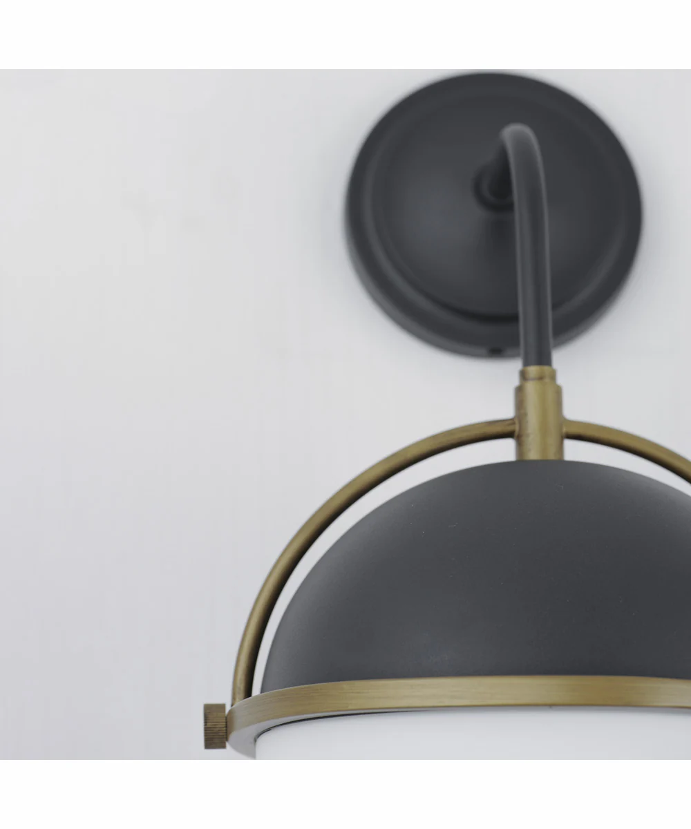 Duke 1-Light Outdoor Wall Sconce Black/Weathered Brass - Image 5