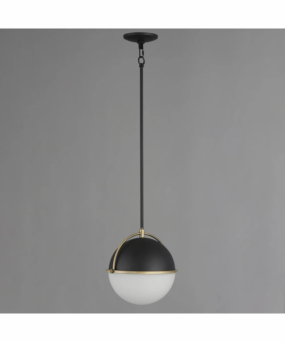 Duke 12 inch Single Pendant Black/Weathered Brass - Image 3
