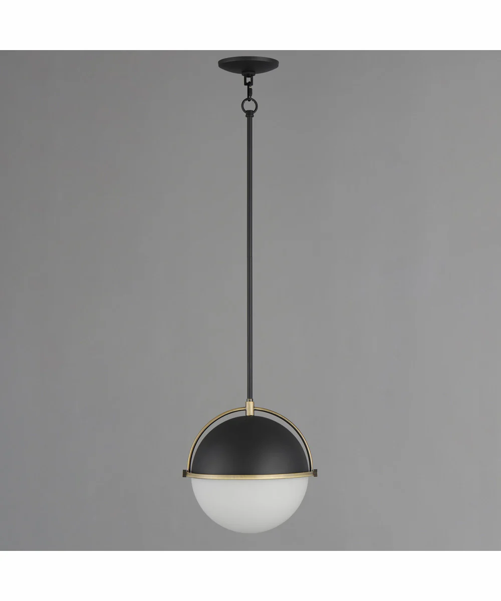 Duke 12 inch Single Pendant Black/Weathered Brass - Image 4
