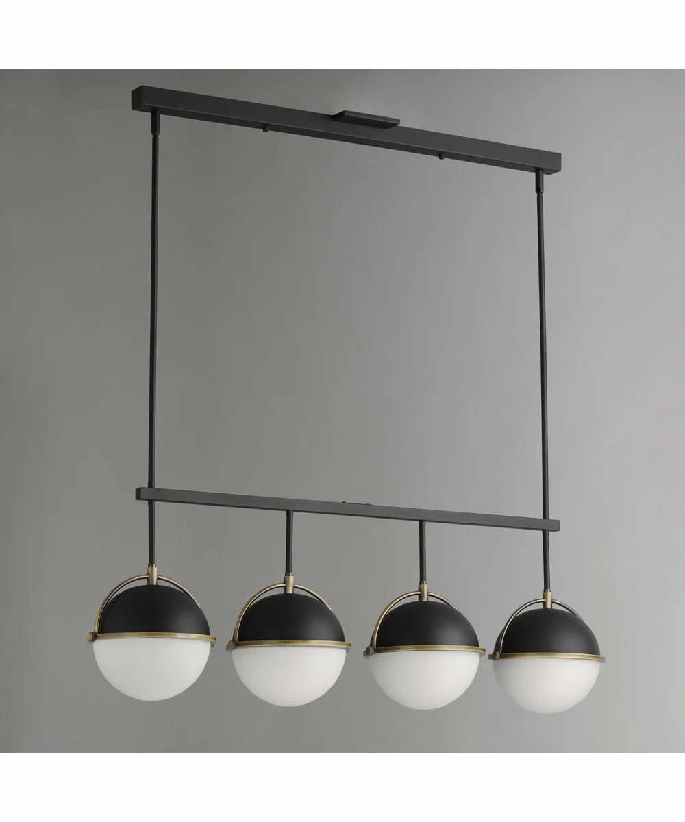 Duke 4-Light Linear Pendant Black/Weathered Brass - Image 2