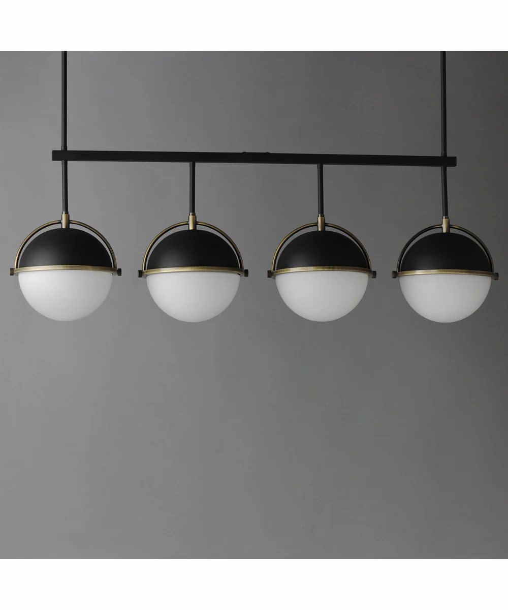 Duke 4-Light Linear Pendant Black/Weathered Brass - Image 3