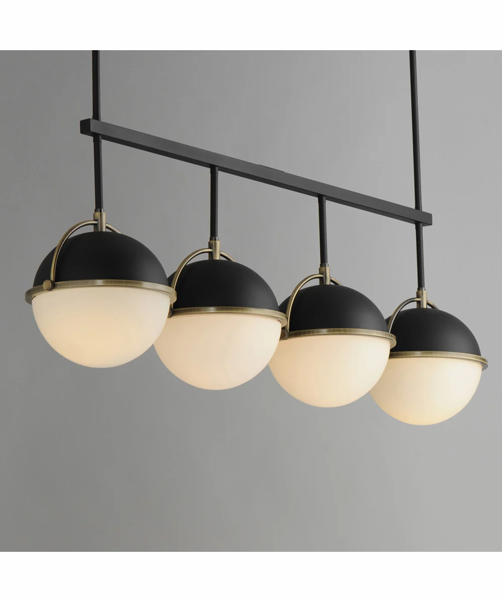 Duke 4-Light Linear Pendant Black/Weathered Brass - Image 4
