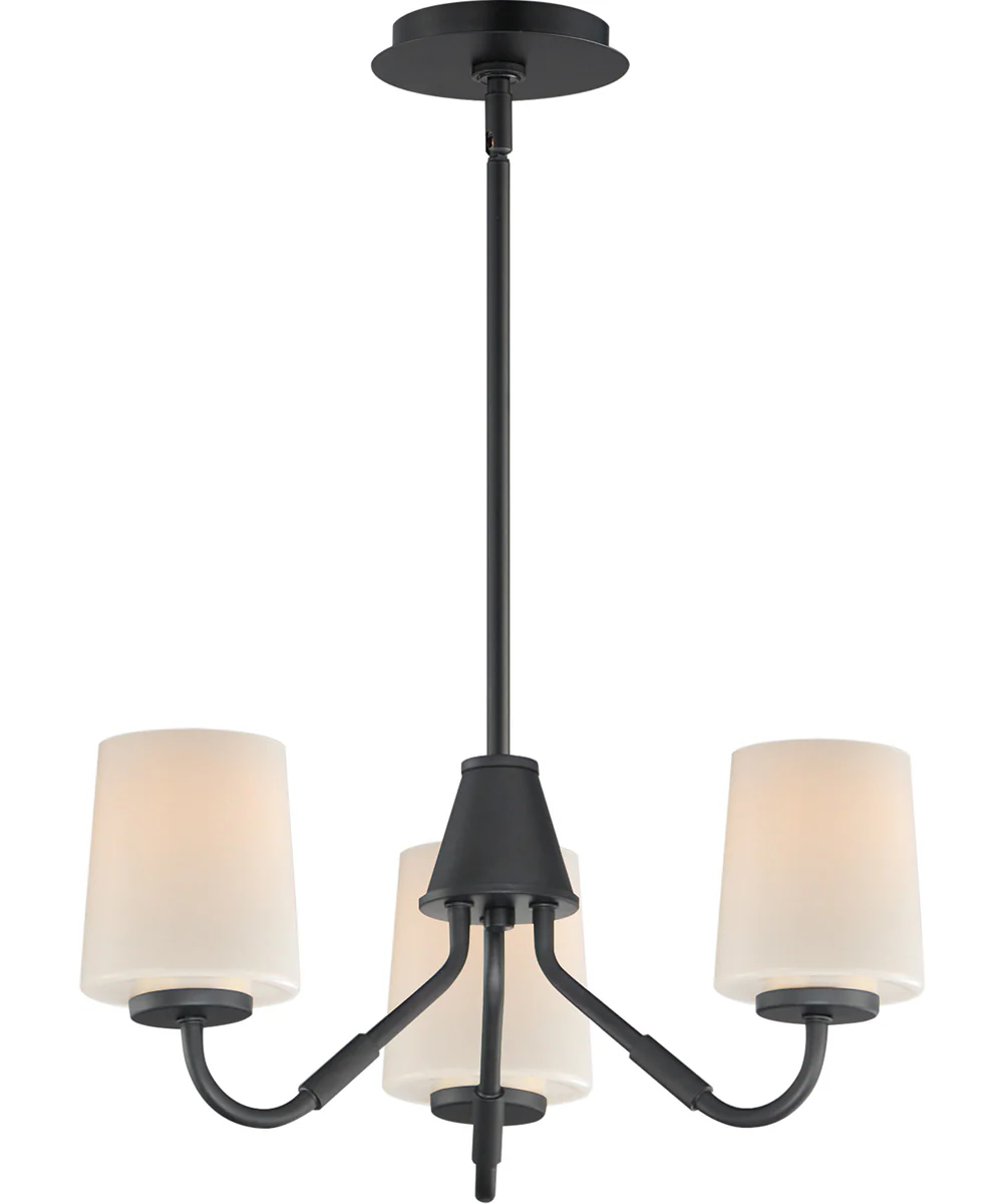 Durham 3-Light Chandelier Black