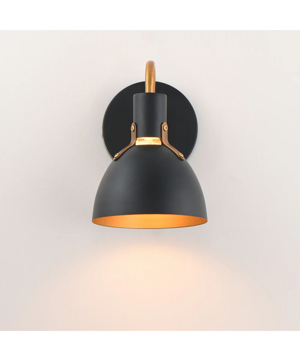 Dusk 1-Light Wall Sconce Black / Antique Brass - Image 3