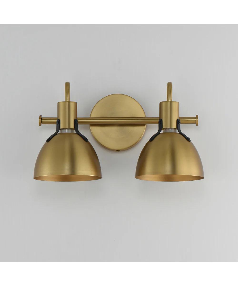 Dusk 2-Light Wall Sconce Satin Brass - Image 2
