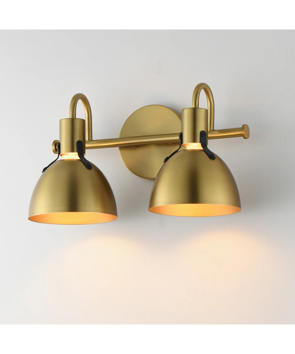 Dusk 2-Light Wall Sconce Satin Brass - Image 4